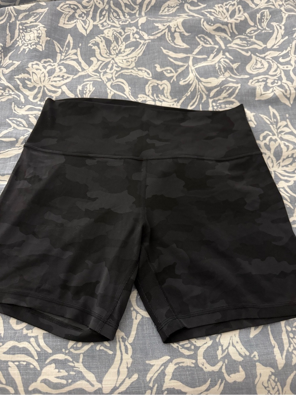 Lululemon High-Waist Black Camo shorts
